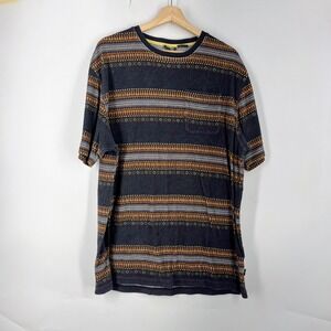 Howler Brothers Mens Southwestern Geometric Stripe Pocket T-Shirt Charcoal XL